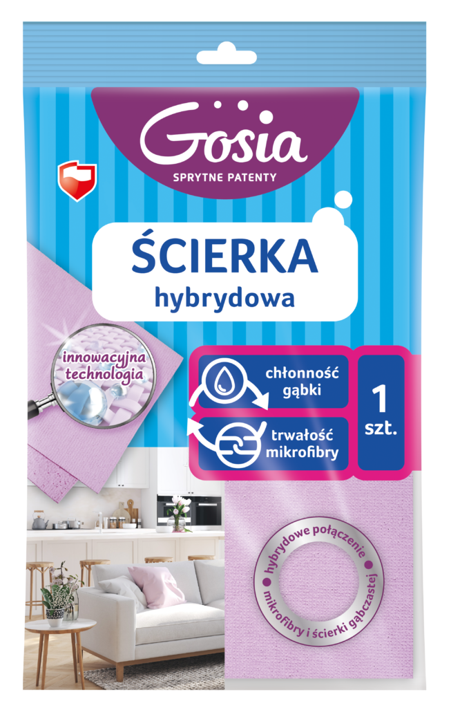 Ścierka hybrydowa uniwersalna połączenie gąbki i mikrofibry
